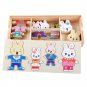 QWZ Little Bear Change Clothes Children's Early Education Wooden Jigsaw Puzzle Dressing Game
