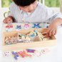 QWZ Little Bear Change Clothes Children's Early Education Wooden Jigsaw Puzzle Dressing Game