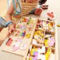 QWZ Little Bear Change Clothes Children's Early Education Wooden Jigsaw Puzzle Dressing Game