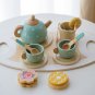 Wooden Afternoon Tea Set Toy Pretend Play Food Learning Role Play Game