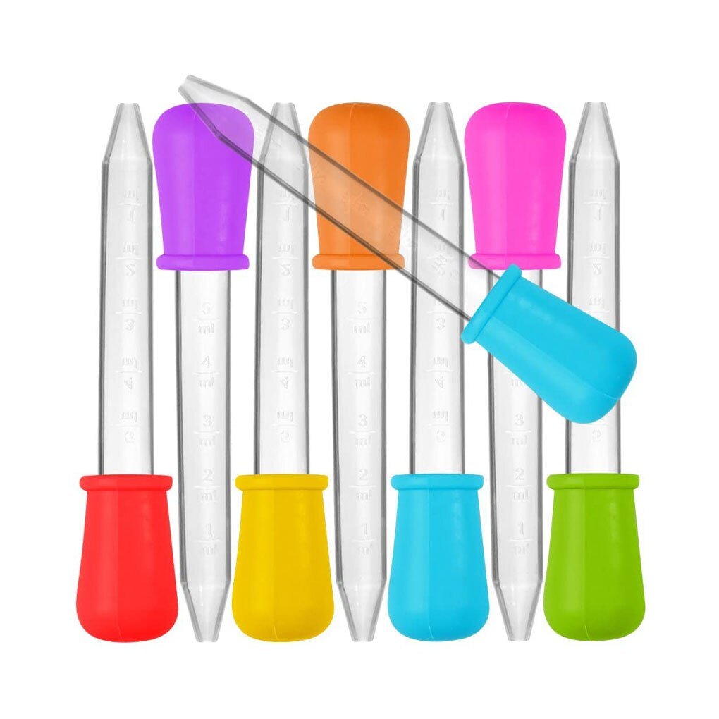 5PCS 5ml Small Silicone Plastic Pipette Dropper Feeding Medicine Liquid Eye Ear