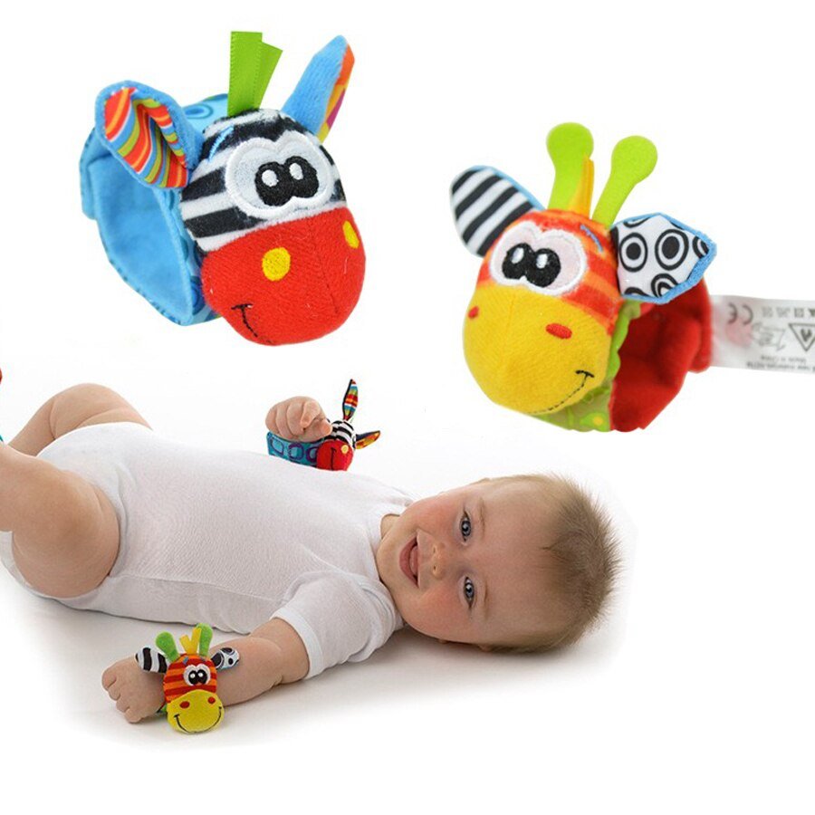 2Pcs Puzzle Wrist Strap Rattle Baby Decorative Visual And Auditory