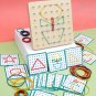 Wooden Toys Geoboard Mathematical Manipulative Block Pattern Cards Geo Board