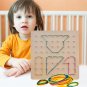 Wooden Toys Geoboard Mathematical Manipulative Block Pattern Cards Geo Board