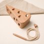 Bite Bites Wooden Cheese Stringing Toy Montessori Educational For Kids
