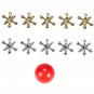 Retro Metal Jacks and Ball Game Toy Gold Silver Toned Jacks with Bouncy Balls