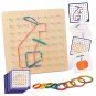 Coogam Math Wooden Toys Geometric Shape Rubber Band Nailboard Game Kids Montessori