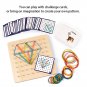 Coogam Math Wooden Toys Geometric Shape Rubber Band Nailboard Game Kids Montessori