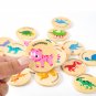 Children Wooden Toy Memory Find The Same Dinosaur Matching Jigsaw Puzzle Game Montessori