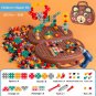 203 Pieces Children's Repair Toolbox Creative Mosaic Puzzle Toy With Electric Drill Screw Tool Set