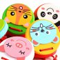 Kids Cartoon Wooden Rattle Drum Handle Clapping Castanets Board For Baby Musical