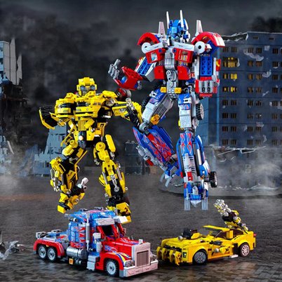 2 in 1 Transform Cars Deformation Robot Building Blocks Sets Bricks Toy Birthday Toys Kids