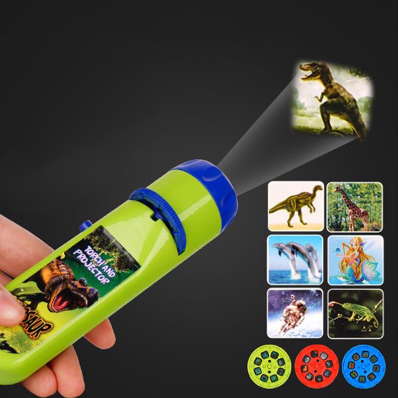 Projection Flashlight Children Projector Light Cute Cartoon Toy Night Photo Picture