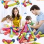 130 PCS Magic Magnetic Building Blocks Toy Magnetic Construction Set Magnet Ball Sticks Rod Games