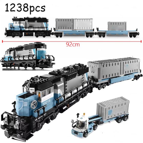 New Spot High-tech City Retro Steam Train Expert Technical Train Building Blocks Classic