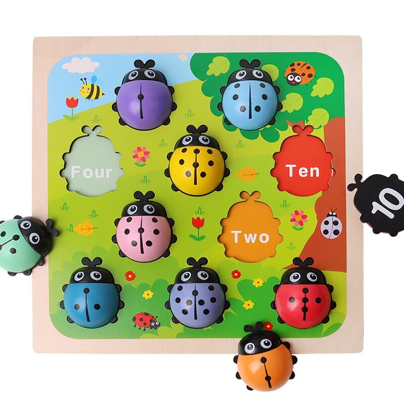 Treeyear Math Preschool Kids Activity Counting Ladybugs Game Montessori