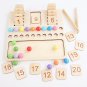 Children Learning Math Toy Clip Bead Number Calculation Counting Board Wooden Montessori