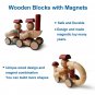 Magplayer 42PCS Preschool Magnetic Wooden Blocks Blocos De Madeira