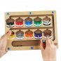 LIQU Magnetic Color and Number Maze, Montessori Wooden Magnet Puzzle