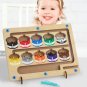 LIQU Magnetic Color and Number Maze, Montessori Wooden Magnet Puzzle
