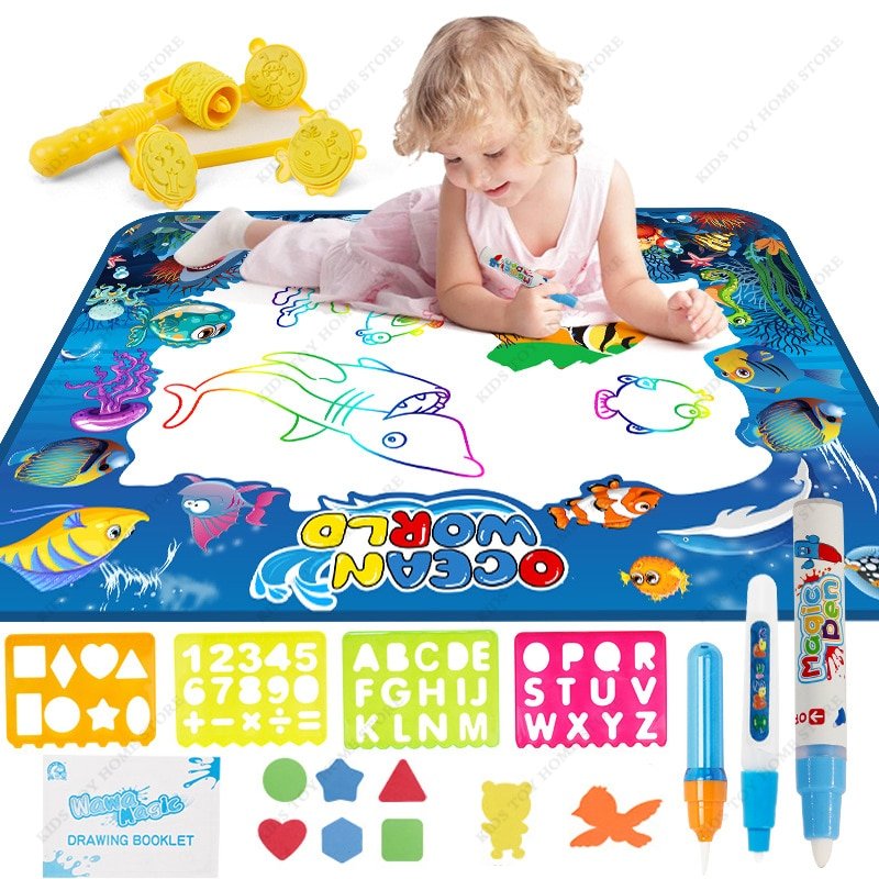 Coolplay Magic Water Drawing Mat Coloring Doodle Mat with Baby Play Mat
