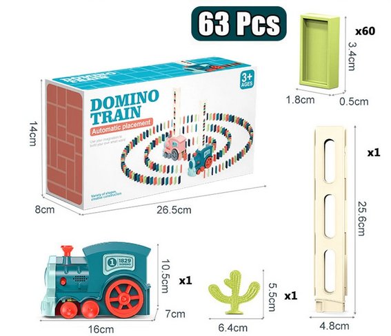 Automatic Laying Domino Train Electric Car Brick Blocks Kits Creative Games Intelligence Educational