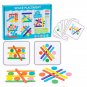 Children's Rainbow Stick Thinking Puzzle Wooden DIY Ice Cream Stick Puzzle Challenge