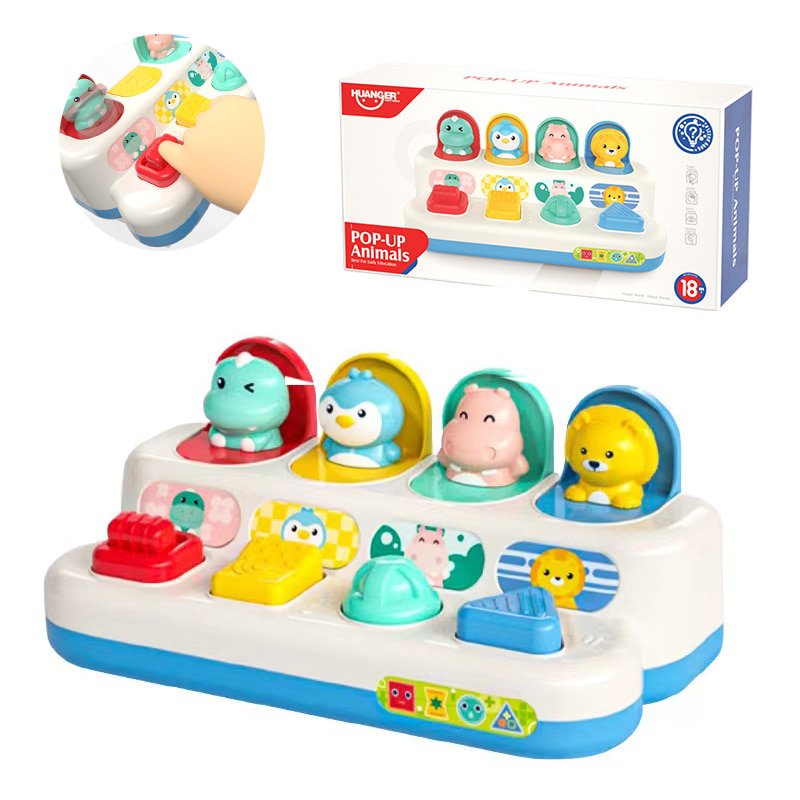 Pop-up Animal Toy Switch Box Button Box Baby Intelligence Push ...