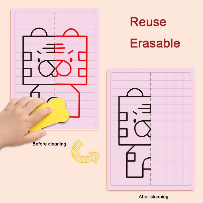 Kids Lattice Symmetrical Drawing Graphics Puzzle Toys Creative Concentration Train