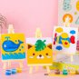 Cartoon DIY Oil Painting Shelf Drawing on Canvas Hand Paint Kids