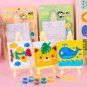 Cartoon DIY Oil Painting Shelf Drawing on Canvas Hand Paint Kids