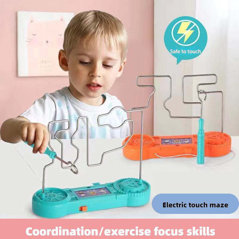 Electric Touch Maze Toy Concentration Training Tabletop Game Fire Line