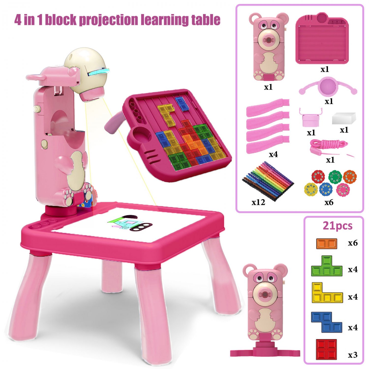 4 in1 Drawing Projector Camera Children's Interactive Drawing Table Drafting Table