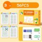 136Page Children Montessori Drawing Toy Pen Control Training Color Shape Math Match Game