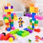 Montessori Rainbow Math Link Cubes Educational Block Toy Boxed Color Ribbon Graphic Card
