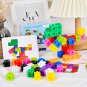 Montessori Rainbow Math Link Cubes Educational Block Toy Boxed Color Ribbon Graphic Card