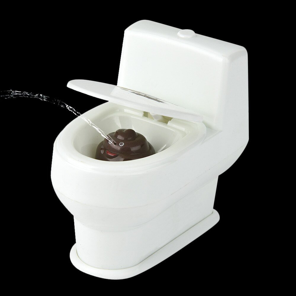 Mini Funny Prank Squirt Spray Water Toilet Closestool Joke Gag Toy Desktop Gift