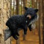 Funny Black Bear Cub Napping Hanging Out In A Tree Figurine Animal Figurines Wall-Mounted