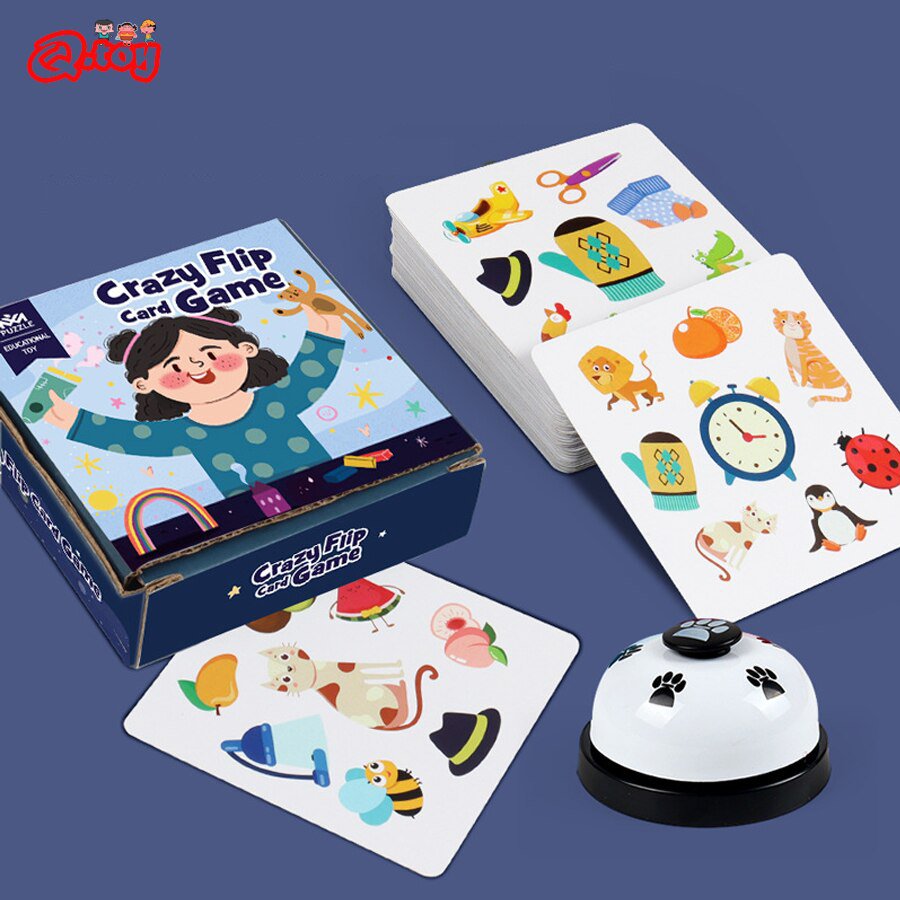 Educational Logic Thinking Toy Crazy Flip Card Cognition Game Reaction Brain