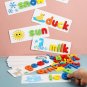 Children Puzzle Wooden Spelling Word Kids Letter Games Kindergarten Teaching Aids English
