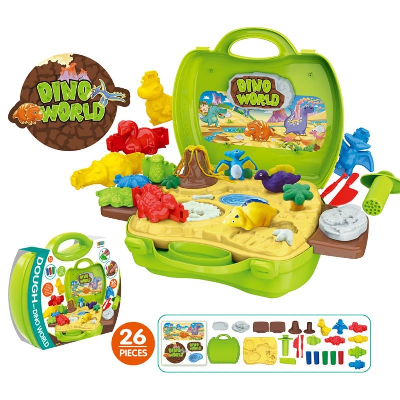 Clay Dinosaur Toys Set Magic Modeling Clay 26 Pieces Safe & Non Toxic 3D Dinosaur Figures