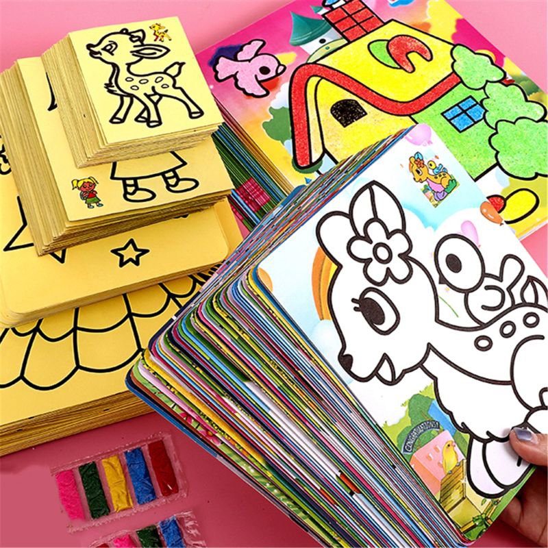 New Colorful Creative DIY Sand Painting Kids Montessori Toys Children