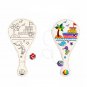 4PCS Painting Graffiti Toys DIY Racket Wooden Toy For Children Drawing Ball Kids