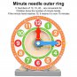 Wood Learning Clock Toddler Time Learning Toy Clocks With 48pcs Cards Time And Clocks