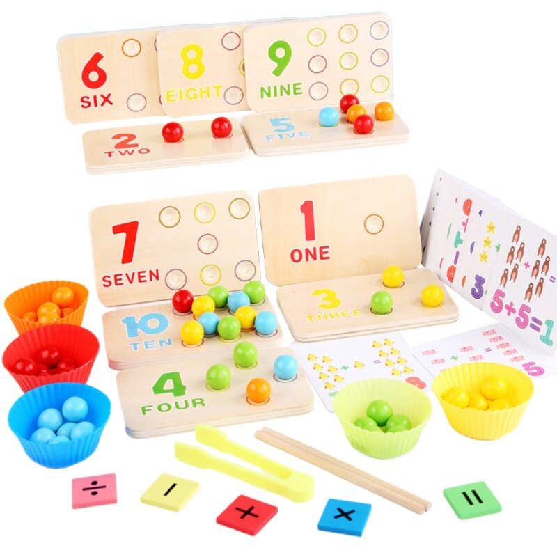 D7WF Child Number Learning Clip Bead Toy Number Cognition Math Brain Development Toy