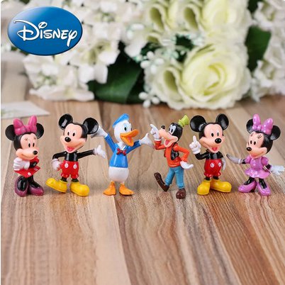 6pcs/set Disney Figures Mickey Mouse Minnie Mouse Birthday Party Cake Decoration