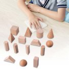 15x Wooden Geometric Solid Blocks 3D Shapes Educational Toy Montessori Toys