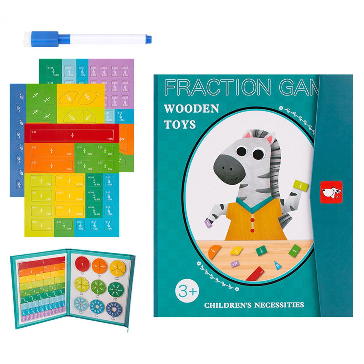 Fraction Learning Math Toy Educational toy Learning Fraction Game Arithmetic Teaching