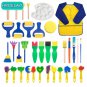36Pcs DIY Painting Slime Graffiti Sponge Tool Seal Roller Brush Sponge Brush Painting