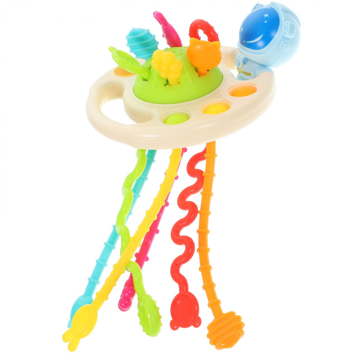 Cartoon Spaceman Pull Rope Toy Pull String Interactive Toy Baby Sensory Toy